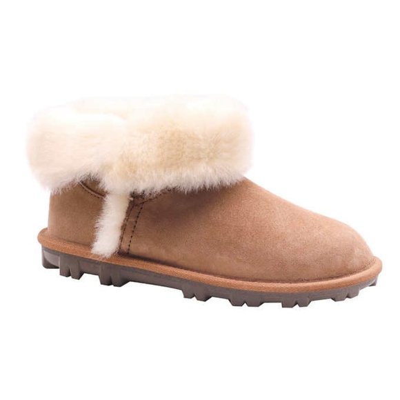 ⭐ Chestnut Tan Genuine Shearling Lined Sheepskin Short Boots - Picture 5 of 7